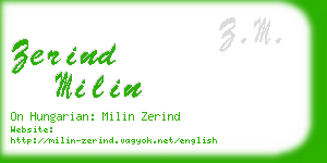 zerind milin business card